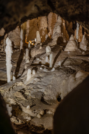 The Frasassi Caves are underground karst caves located in the municipality of Genga, in the province of Ancona, within the Gola della Rossa and Frasassi Regional Natural Park.の写真素材