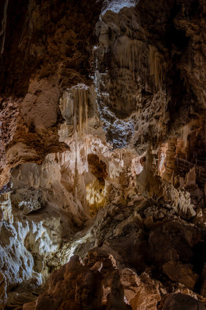 The Frasassi Caves are underground karst caves located in the municipality of Genga, in the province of Ancona, within the Gola della Rossa and Frasassi Regional Natural Park.の写真素材