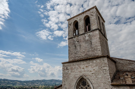 The Cathedral of Saints Mariano and Giacomo is the mother church of the Diocese of Gubbio. It is dedicated to Saints Mariano and Giacomo, martyrs of Lambaesi in Numidia.の写真素材