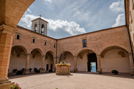 The Basilica of S. Ubaldo is a Catholic place of worship located in Gubbio, on Mount Ingino, having the dignity of a sanctuary and, since July 1919, that of a minor basilica.の写真素材