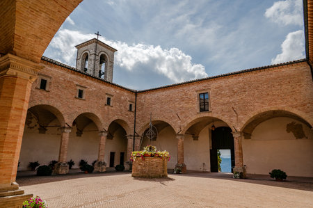 The Basilica of S. Ubaldo is a Catholic place of worship located in Gubbio, on Mount Ingino, having the dignity of a sanctuary and, since July 1919, that of a minor basilica.の写真素材