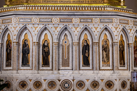 The Basilica of S. Ubaldo is a Catholic place of worship located in Gubbio, on Mount Ingino, having the dignity of a sanctuary and, since July 1919, that of a minor basilica.の写真素材