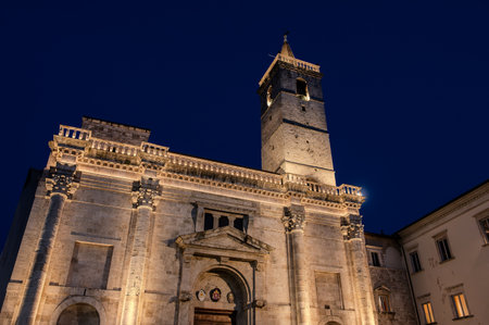 The city's cathedral, dedicated to the patron saint, stands on the site of a Roman public building, perhaps the Basilica of the Forum, and is the result of multiple construction events.の写真素材
