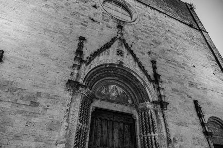 The church of San Francesco in Ascoli Piceno is considered one of the best Italian works of Franciscan architecture and the most representative Franciscan religious building in the Marche region.の写真素材