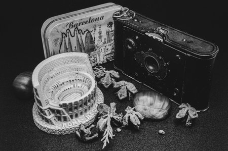 Still life of a vintage camera.の写真素材