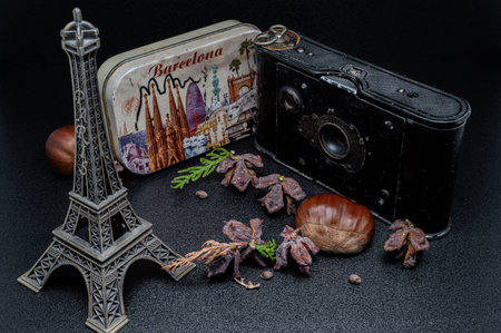 Still life of a vintage cameraの写真素材