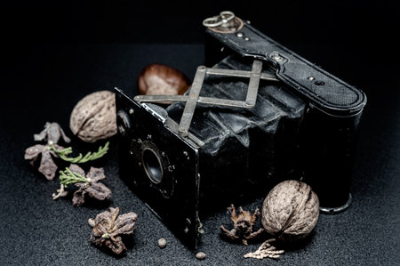 Still life of a vintage camera used by reporters during the First World Warの写真素材