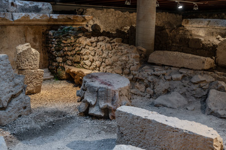 This complex tests to what remains of the Italic temple from the second half of the third century BC, preserved thanks to the fact that what is now the cathedral of Isernia was built on it.の写真素材