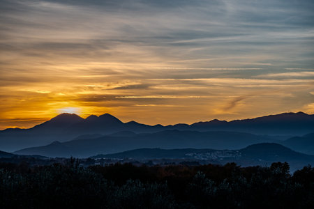 Sunset, especially in some Italian locations, such as the province of Isernia, is a magical moment that fills the heart with joy and serenityの写真素材