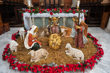 The Cathedral of San Clemente is the main place of worship in the city of Teano, in Campania, Italy.の写真素材