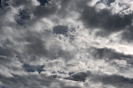 Clouds in the sky. The wonderful spectacle of a sky full of clouds. Depth and three-dimensionality...