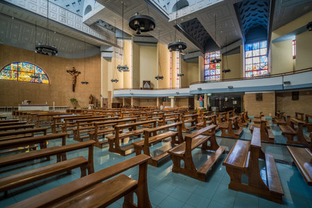 The Church of San Giuseppe Lavoratore is an important religious and social center located in Isernia, part of the Diocese of Isernia-Venafro. It is known for being the most modern church in the city.の写真素材