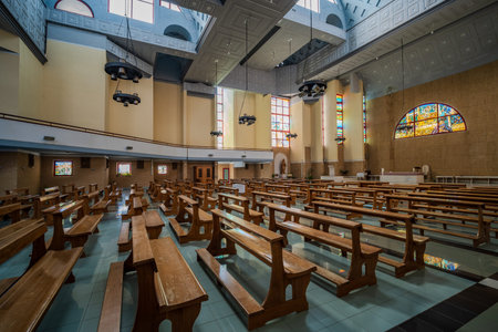 The Church of San Giuseppe Lavoratore is an important religious and social center located in Isernia, part of the Diocese of Isernia-Venafro. It is known for being the most modern church in the city.の写真素材