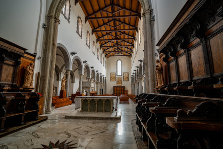 The cathedral of San Clemente is the main place of worship in the city of Teano, in Campania, and...