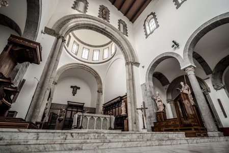 The cathedral of San Clemente is the main place of worship in the city of Teano, in Campania, and...