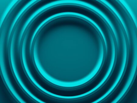 Cyan blue radial background picture. 3D illustration. This image works good for text and website background, print and mobile application.の写真素材