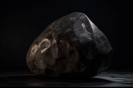 Jeremejevite is a rare precious natural geological stone eremeite on a black background in low key. Fashionable jewelry elegant decoration. AI generated.の素材