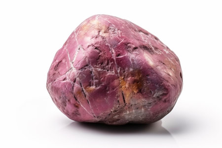 Taaffeite is a rare precious natural geological stone on a white background in low key. Fashionable jewelry elegant decoration. AI generated.の素材