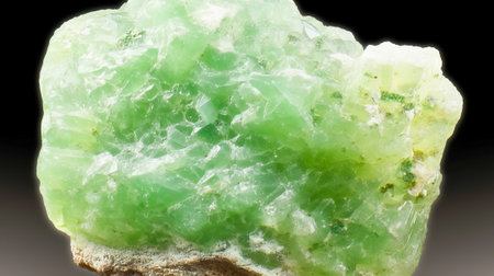 Jadeite is rare precious natural geological stone on gradient background in low key, isolate. Header banner mockup with space. AI generated.の素材