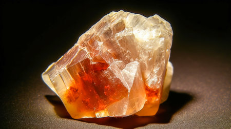 Kainite is rare precious natural geological stone on gradient background in low key, isolate. Header banner mockup with space. AI generated.の素材