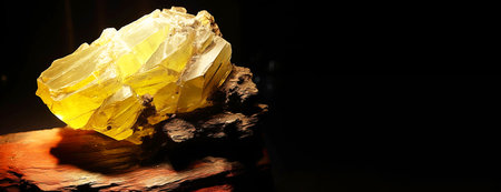 Andersonite is a rare precious natural geological stone eremite on a black background in low key. Fashionable jewelry elegant decoration. AI generated. Header banner mockup with space.の素材