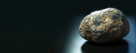 Diadochit is a rare precious natural geological stone eremite on a black background in low key. Fashionable jewelry elegant decoration. AI generated. Header banner mockup with space.の素材