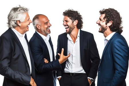 Group of male confident businessman, white background isolate. Successful professional in suit, tie, entrepreneur. Header banner mockup with copy space.の素材