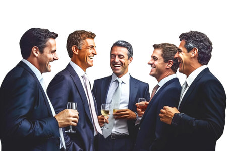 Group of male confident businessman, white background isolate. Successful professional in suit, tie, entrepreneur. Header banner mockup with copy space.の素材