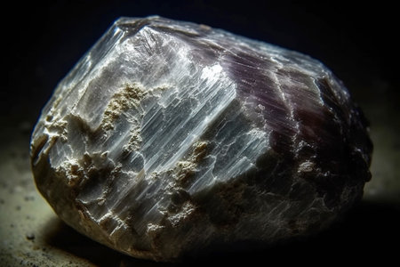 Bavenite is a rare precious natural geological stone eremite on a black background in low key. Fashionable jewelry elegant decoration. AI generated. Header banner mockup with space.の素材