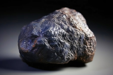 Ixiolite is rare precious natural geological stone eremite on black background in low key. Fashionable jewelry elegant decoration. AI generated. Header banner mockup with space.の素材