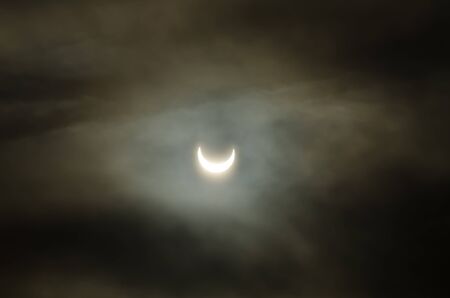 The final stage of the solar eclipse in Europe at the beginning of the January, 2011の写真素材