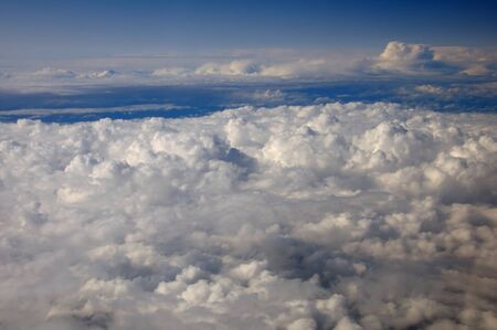 Aerial view of the general cumulus clouds in the blue skyの写真素材