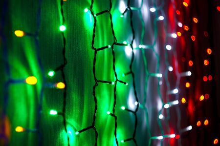 Background of different coloug garlandsの写真素材