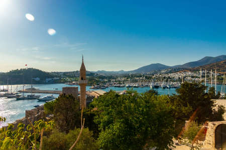 View of the Bay of Bodrum from the tower of St. Peter's Castleの写真素材