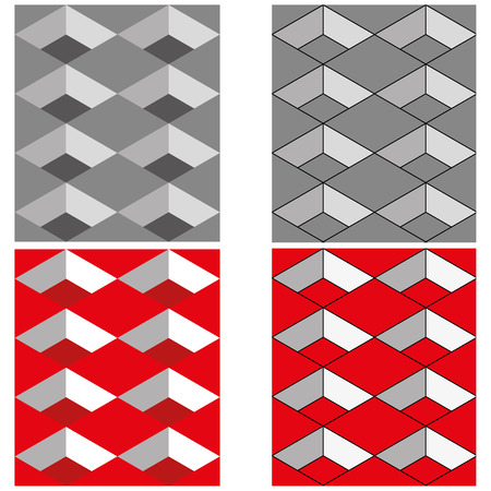 set of seamless textures. a sample - an abstract pattern from cubes. vector illustration.のイラスト素材