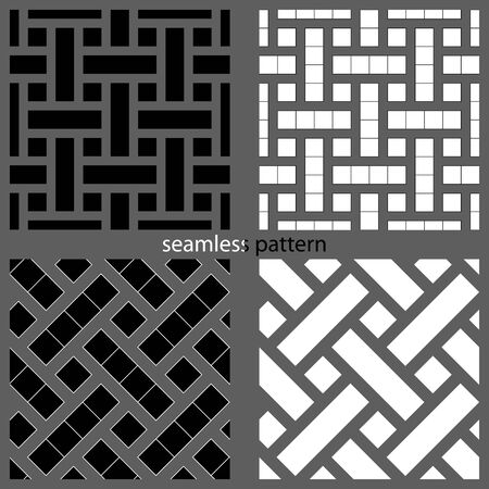 set of seamless patterns of strips and squares. vector illustrationのイラスト素材