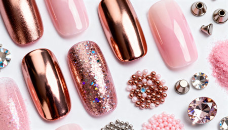 decoration of manicure. on a white backgroundの素材