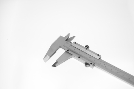 Caliper gauge metallic on a white background closeupの写真素材