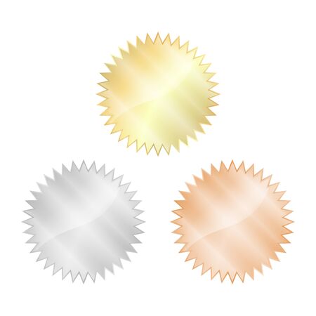 blank colored glossy serrated stickersのイラスト素材