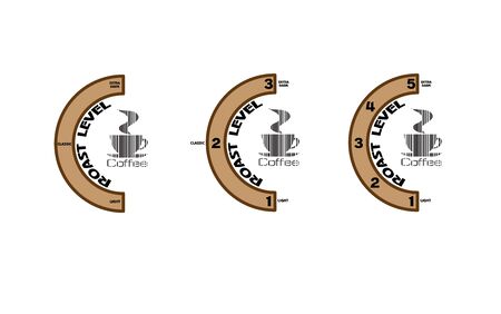 level of coffee roast level. Vector illustration.のイラスト素材