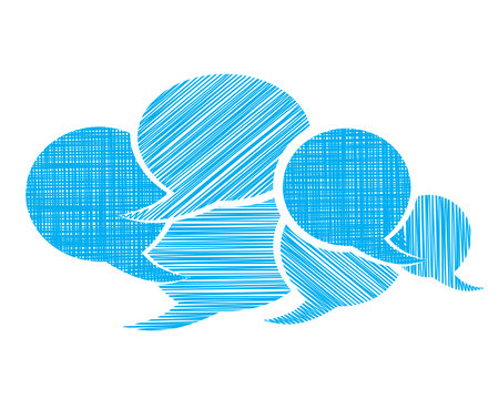 set of vector bubbles for a chat with different types of pencil shading. bubbles are collected in...
