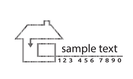 vector outline of arrow barcode home with space for textのイラスト素材