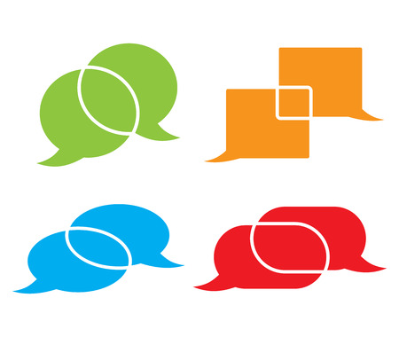 vector set of chat bubbles of different colors and shapesのイラスト素材