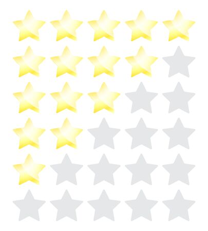 Vector star rating with gold starsのイラスト素材