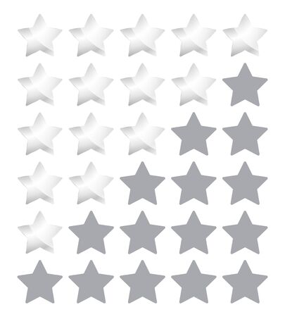 Vector star rating with silver starsのイラスト素材