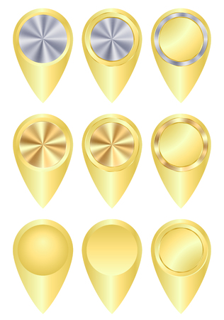vector set of tags to the map of gold, with the addition of silverのイラスト素材