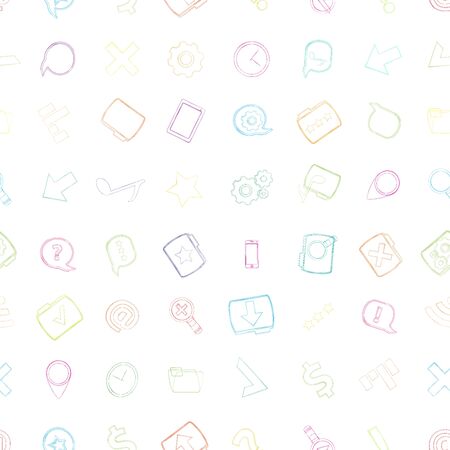 vector seamless pattern of colorful web iconsのイラスト素材