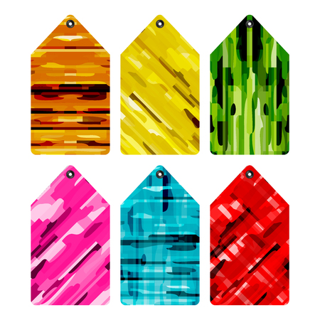 vector empty colorful abstract price tag with textureのイラスト素材