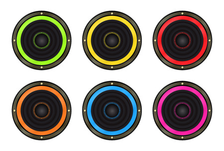 vector set of colored speakerのイラスト素材