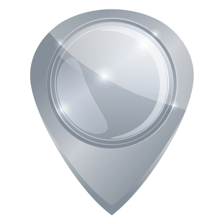 silver shiny blank tag on mapのイラスト素材